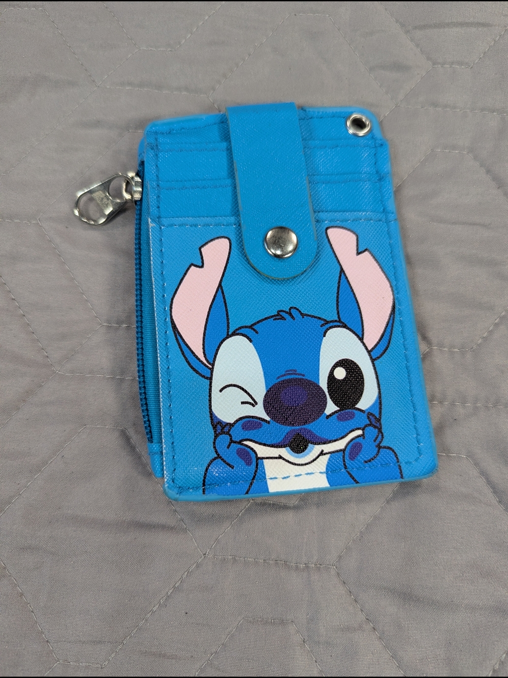 Blue Stitch Cardholder Wallet